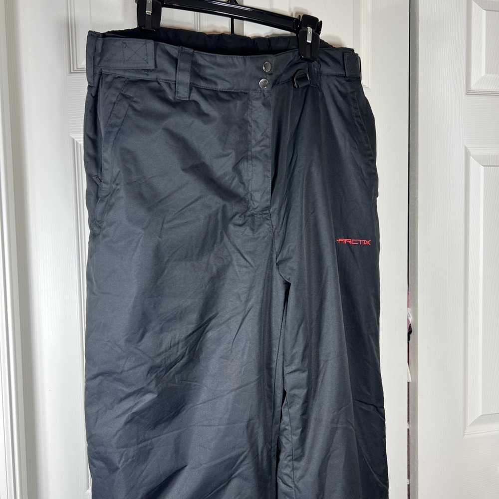 Arctix Womens Black Flat Front Straight Leg Pockets Snow Pants Size 2XL